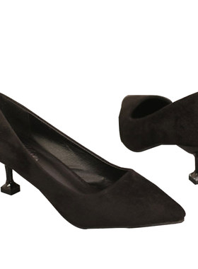 新款女细春季厘米尖头学生高跟鞋
