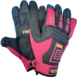 精品耐磨防震触屏骑行手套加绒加厚弹力纯皮防磨手套柔软劳务手套