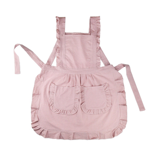 2024新款棉布围裙厨房家用做饭可爱网红女上班专用围腰罩衣工作服