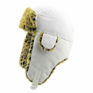 男女士帽子秋冬季潮款护耳帽韩版舒适加厚雷锋帽白色棕豹纹滑雪帽