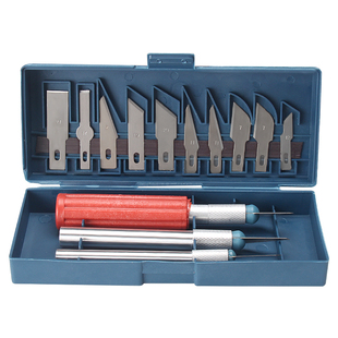 3d打印模型打磨工具刮刀 铝合金模型修边刀工具手办雕刻刀 打磨刀锉刀 13个刀头套装  模型上色专用颜料一套