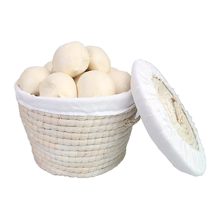 草编保温盛馒头筐家用馍筐厨房放馍篮子带盖棉被里布