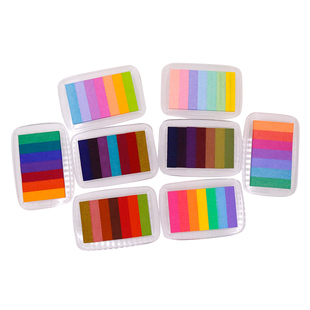 日本KODOMO NO KAO多彩渐变印台闪光珠光印台手账剪贴涂彩色印台