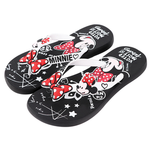 可爱小仙女风米妮少女夹脚新款百搭平底夹板旅行度假游泳人字拖鞋