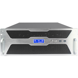 4U机箱铝面板温控屏卧式EATX双路主板多硬盘工控机电脑主机服务器