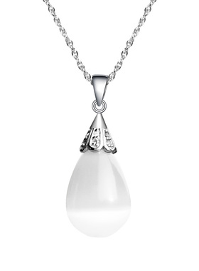 纯银时尚个性风百搭颈链水滴吊坠