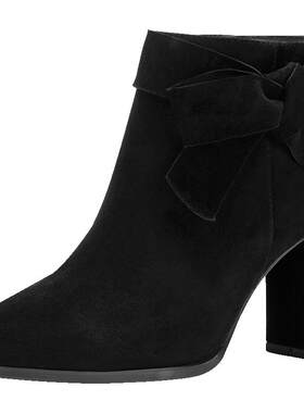 秋冬新款甜美蝴蝶结尖头短靴