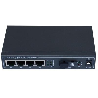 锐闪千兆1光4电收发器单模单纤