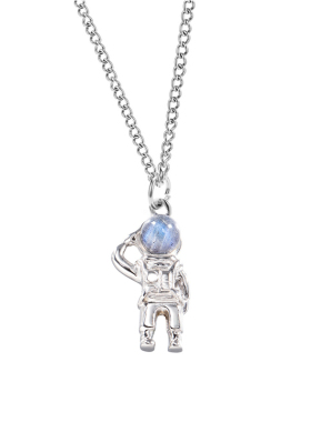 日韩风宇航员太空人刻字毛衣链