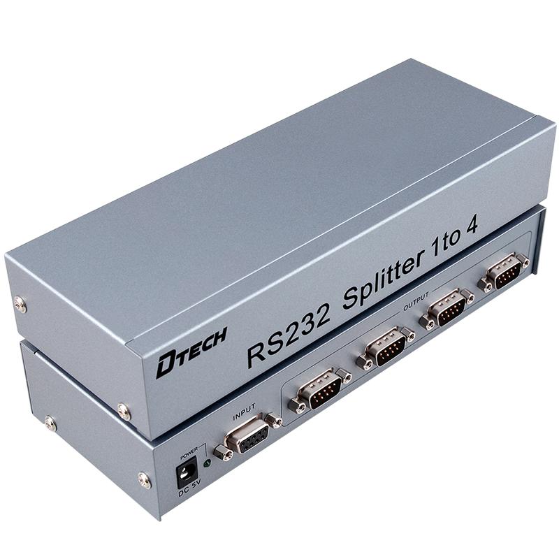 帝特RS232串口分配器一进四出一分四9针COM口串口分配器1进4出双向传输支持电脑单片机门禁DT-5044