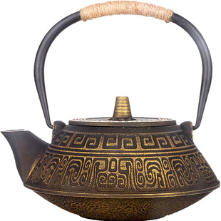 富贵铁壶日式铸铁茶壶复古汉纹生铁壶南部无涂层纯手工烧水壶茶具
