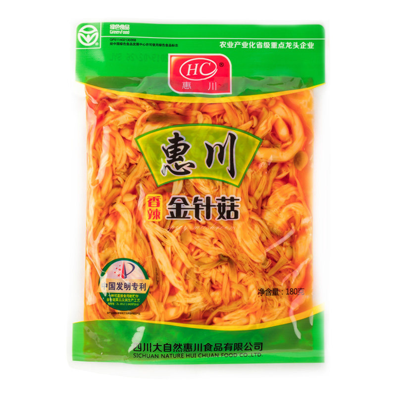 惠川香辣金针菇180g*2袋装咸菜下饭菜开味菜休闲零食小吃酱腌菜