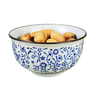 日式5英寸米饭碗护边碗 家用陶瓷粥碗防烫好看的碗商用餐具景德镇