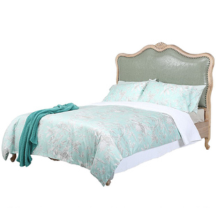 法式美式皮包床头板高背婚床复古做旧实木雕花公主床婚床定制出口