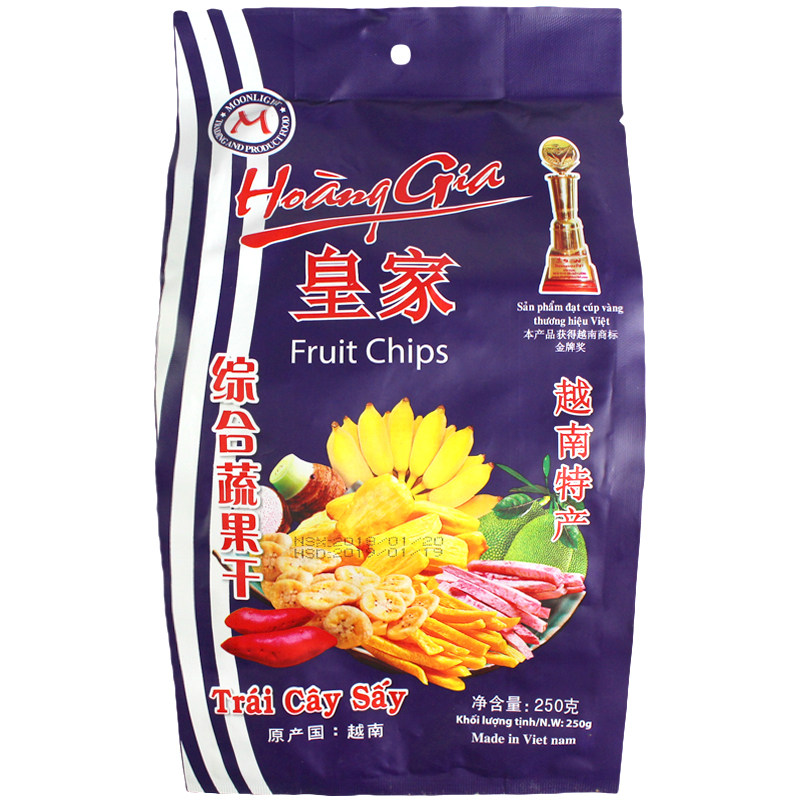 越南进口皇家综合蔬果干果蔬干250g 办公休闲小吃零食特产3袋包邮