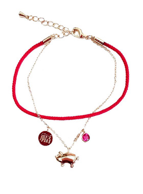 韩国东大门代购本命年小猪手链