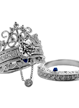 纯银指环情侣对戒定制