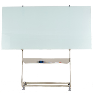 包邮移动钢化玻璃白板90120 白板写字支架子式磁性会议儿童板