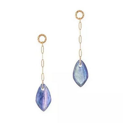 新品aget风天然黑玛瑙红宝石蓝水晶多彩14K包金吊坠耳环集合30