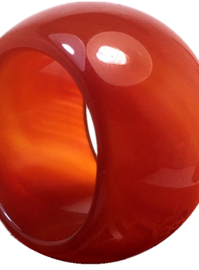 正品男女红玛瑙扳指冰种情侣款