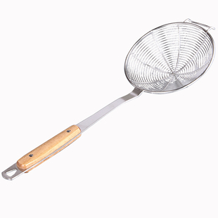 火锅漏勺笊篱大号家用厨房商用捞面油炸过滤网线木柄不锈钢包邮
