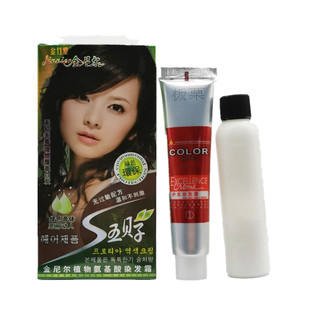 金竹堂五贝子染发剂金尼尔植物氨基酸染发霜80mlx2板栗色正品包邮