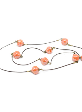 Bossoir陶瓷珠手工制造毛衣项链