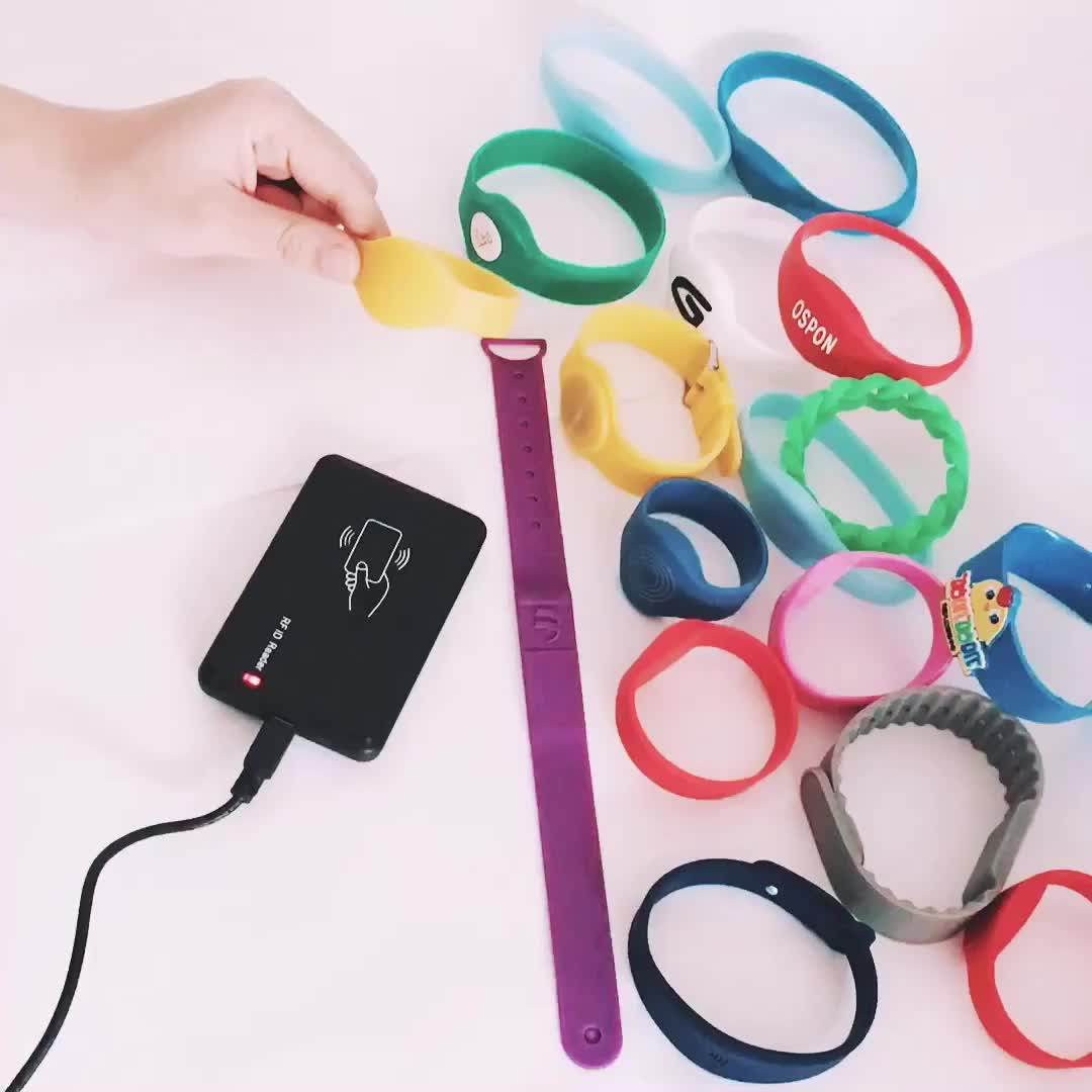 Personalised Passive Rfid Silicone Wristbands 1 Color Screen Printing