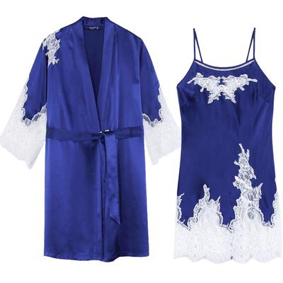 两件套性感蕾丝吊带睡袍商场同款