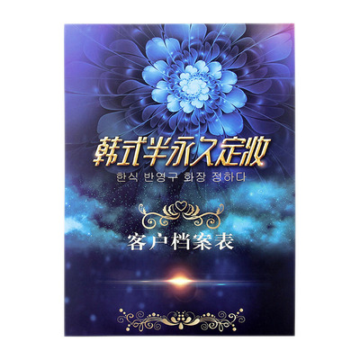 韩式a4半永久顾客资料VIP会员