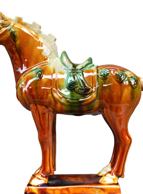 六骏套唐三彩高樱马家居具摆设件工艺礼品洛阳九都送礼佳饰景德镇
