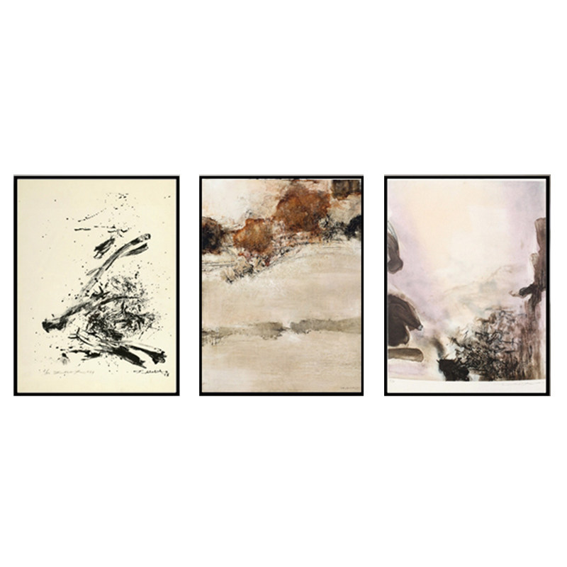 抽象风欧美蓝色卧室餐厅壁挂画