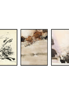 抽象风欧美蓝色卧室餐厅壁挂画