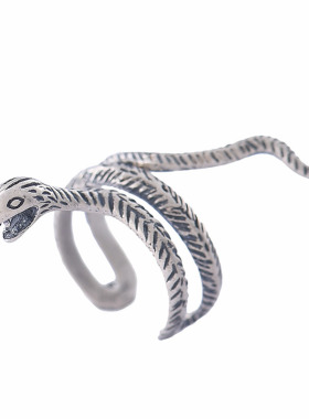 纯银复古缠绕朋克风动物戒指