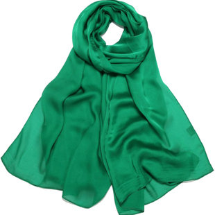 春夏新款缎面仿真丝桑蚕丝女围巾长款百搭丝巾学生披肩纯色纱巾