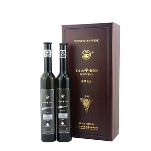 本溪桓仁特产辽宁五女山木盒礼品冰葡萄酒两支装红白冰酒混装礼盒