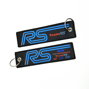 Cola潮玩定制改装车福特福克斯RS布艺刺绣提花钥匙扣ST赛车挂件