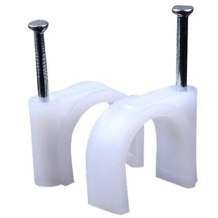 圆形钢钉线卡固定器电话线钉线卡扣电线网线固定墙钉100只钢钉U型