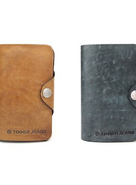 tough牛皮复古风中号竖款钱包