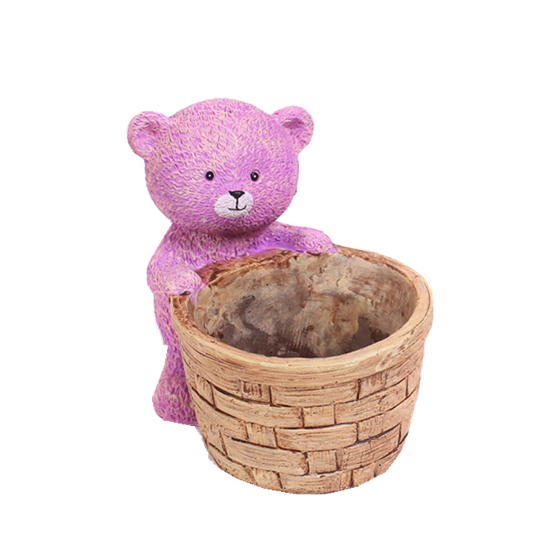 包邮可爱小兔子动物小熊多肉花盆桌面绿植卡通个性家居庭院摆饰