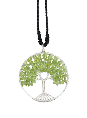 素元绿橄榄石手工纯银生命树包邮