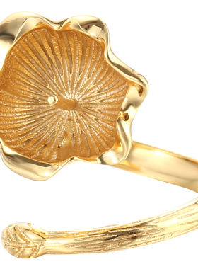 珍珠蜜蜡琥珀绿松石活口戒指空托