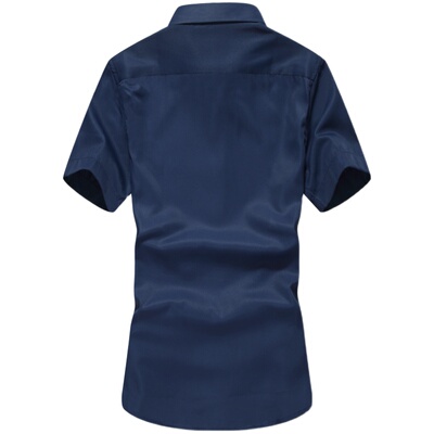 夏季新款男士纯色夏天短袖衬衫商务休闲男修身职业衬衣白色工装寸