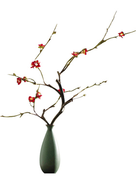 侘寂风仿真梅花高级感茶室摆件