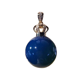 多米尼加蓝珀吊坠925银镀18K高蓝净水无暇蓝珀项链琥珀蜜蜡毛衣链