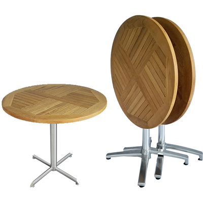 可折叠实木圆桌老柚记户外柚木