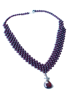 甲状腺遮疤痕颈纹原创石榴石吊坠