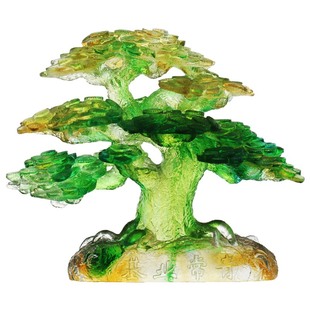 琉璃招财基业长青树摆件开业乔迁送老板商务高档礼品工艺品发财树