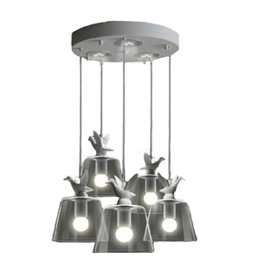 田园风格吊灯美式乡村简约艺术咖啡馆火锅店餐厅玻璃灯具小鸟鸭子