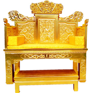 龙椅帝王宝座黄金漆修禅椅子酒吧椅交椅龙腾九州实木演出皇帝宝座